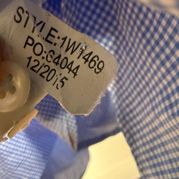 Vineyard Vines Premium 120's Cooper Button Up Dress Shirt Sz Large Blue Gingham - Picture 3 of 5